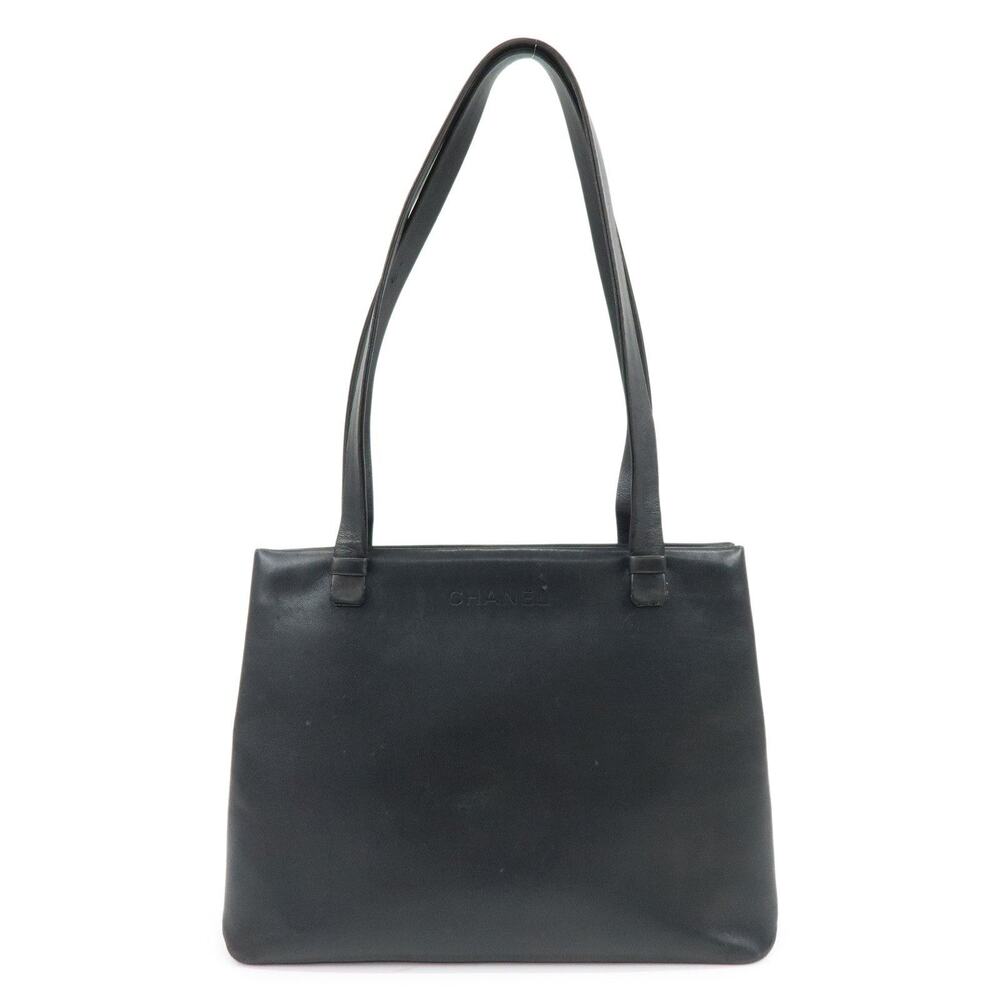 Chanel Calfskin Shoulder Bag Black Leather